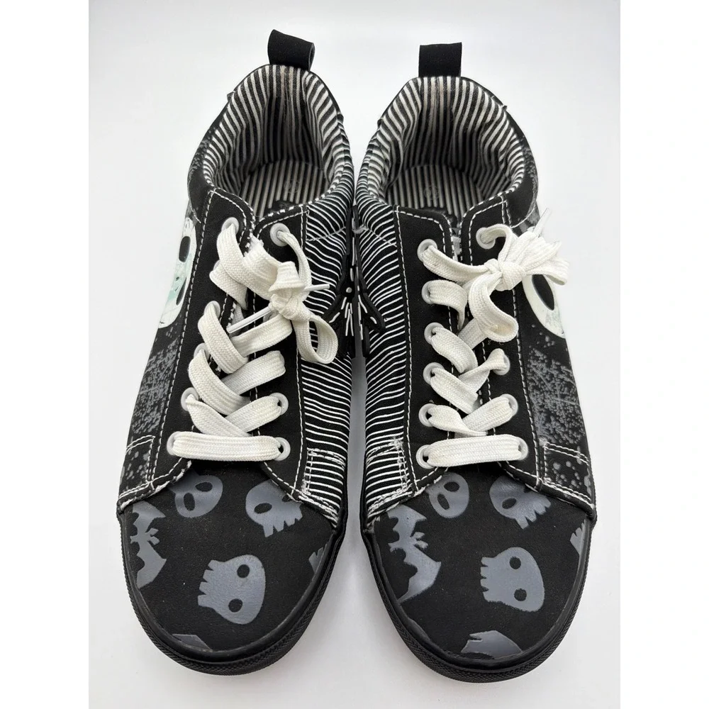 Disney Nightmare Before Christmas Jack Skellington Black White Sneakers Size 9.5